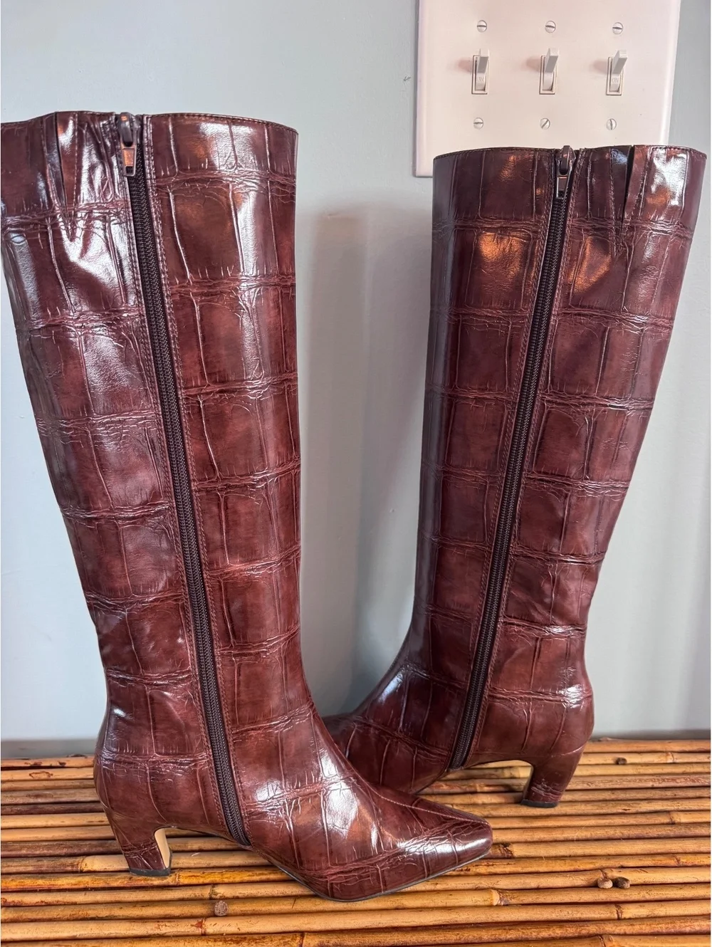 Abercrombie & Fitch Vegan Leather Kitten Heel Boots